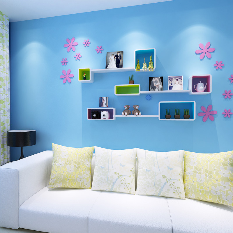 电视背景墙装饰架创意格子长方形搁板隔板壁挂影视墙壁层板置物架