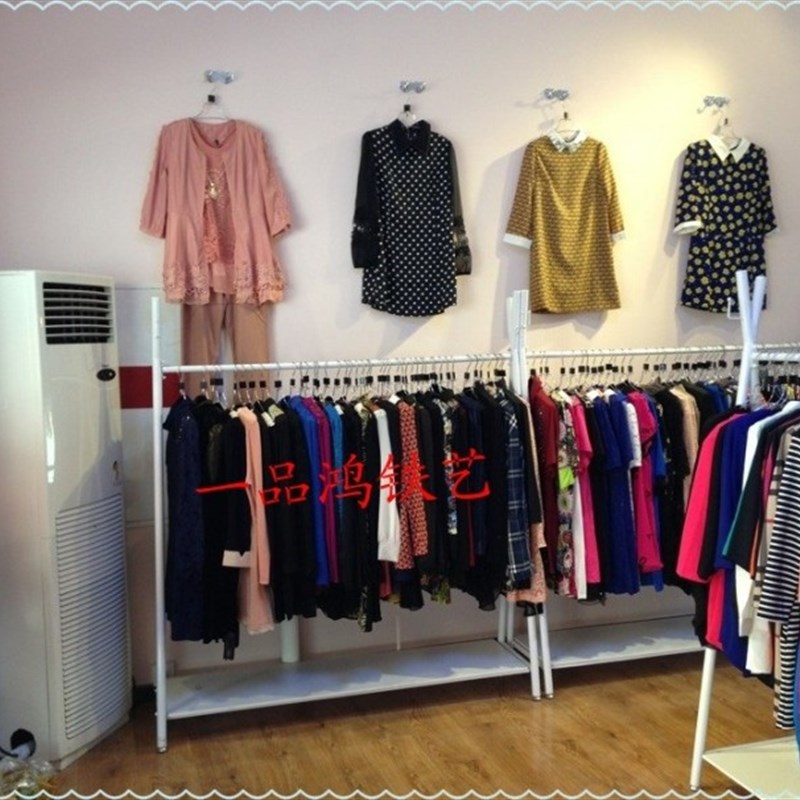 铁艺服装展示架服装店衣架落地鞋包货架男女装侧挂衣架中岛架包邮