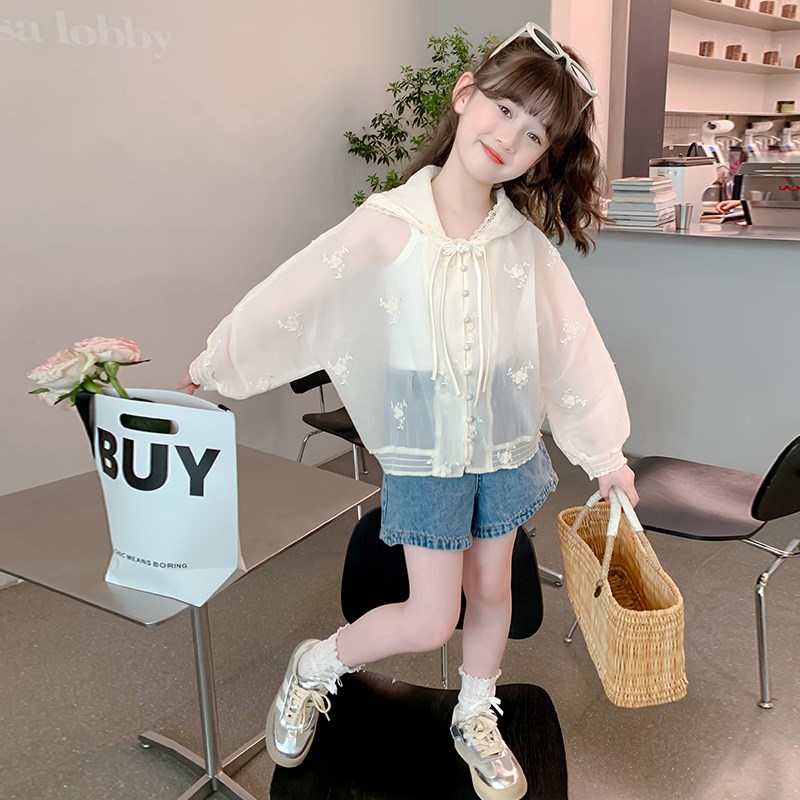 女童防晒衣夏季2024新款外套儿童夏款网红洋气轻薄夏装女孩防晒服