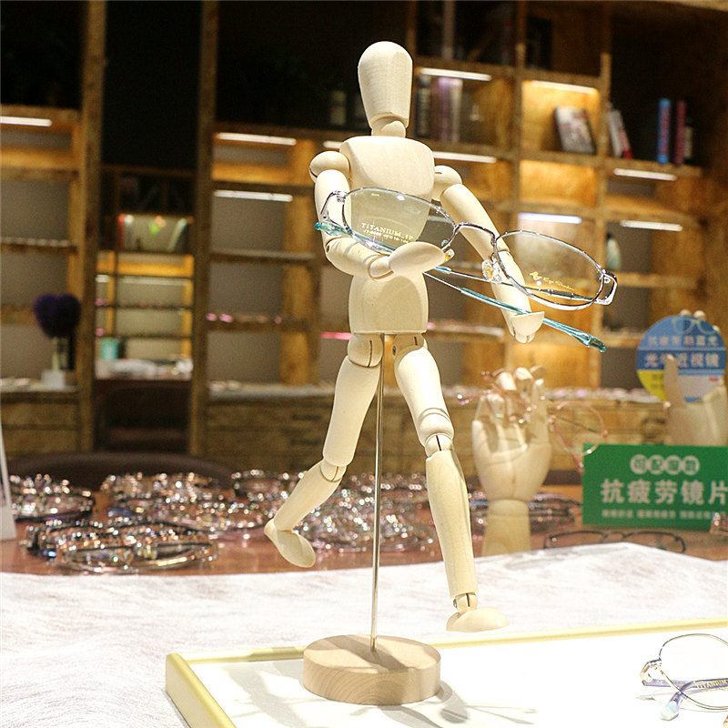 创意眼镜店橱窗装饰陈列摆放道具实木太阳眼镜墨镜眼睛展示架木质