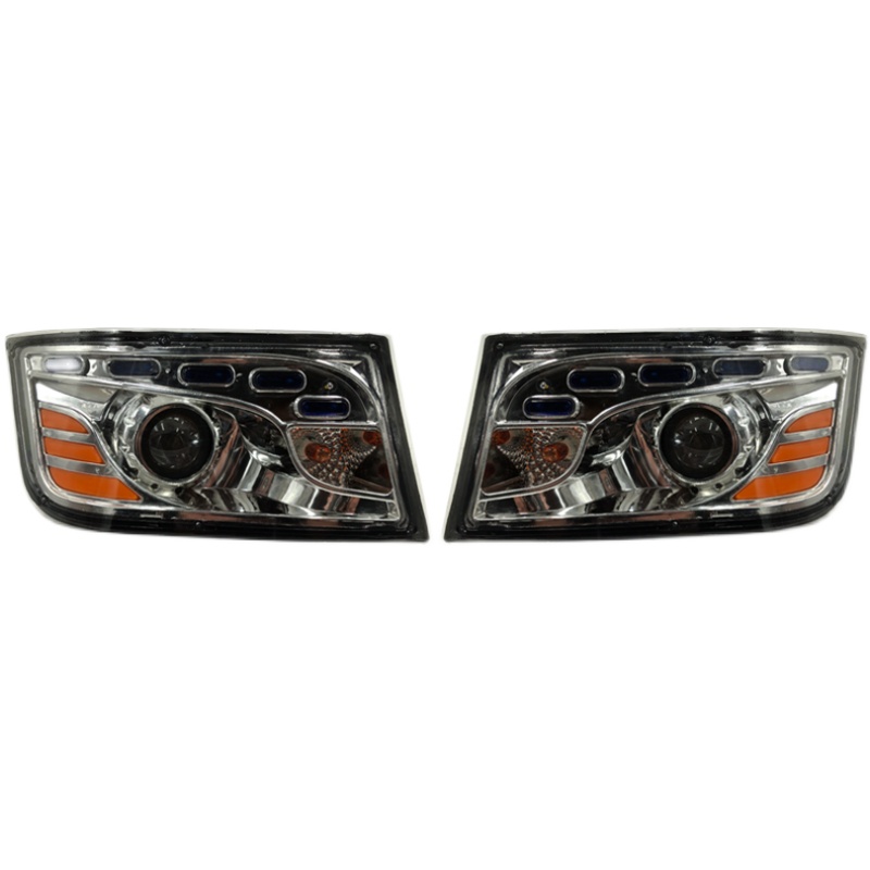 全封闭电动三轮车前大灯新能源老年代步车四轮车转向灯照明灯总成