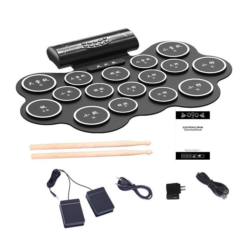 戏曲京剧鼓便携式手卷电子鼓专业架子鼓成人初学老人鼓电子锣鼓