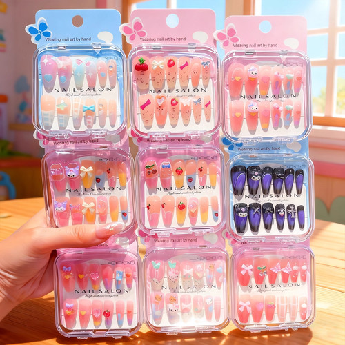 儿童卡通指甲贴女孩公主宝宝防水美甲贴纸玩具穿戴甲可拆卸不留胶