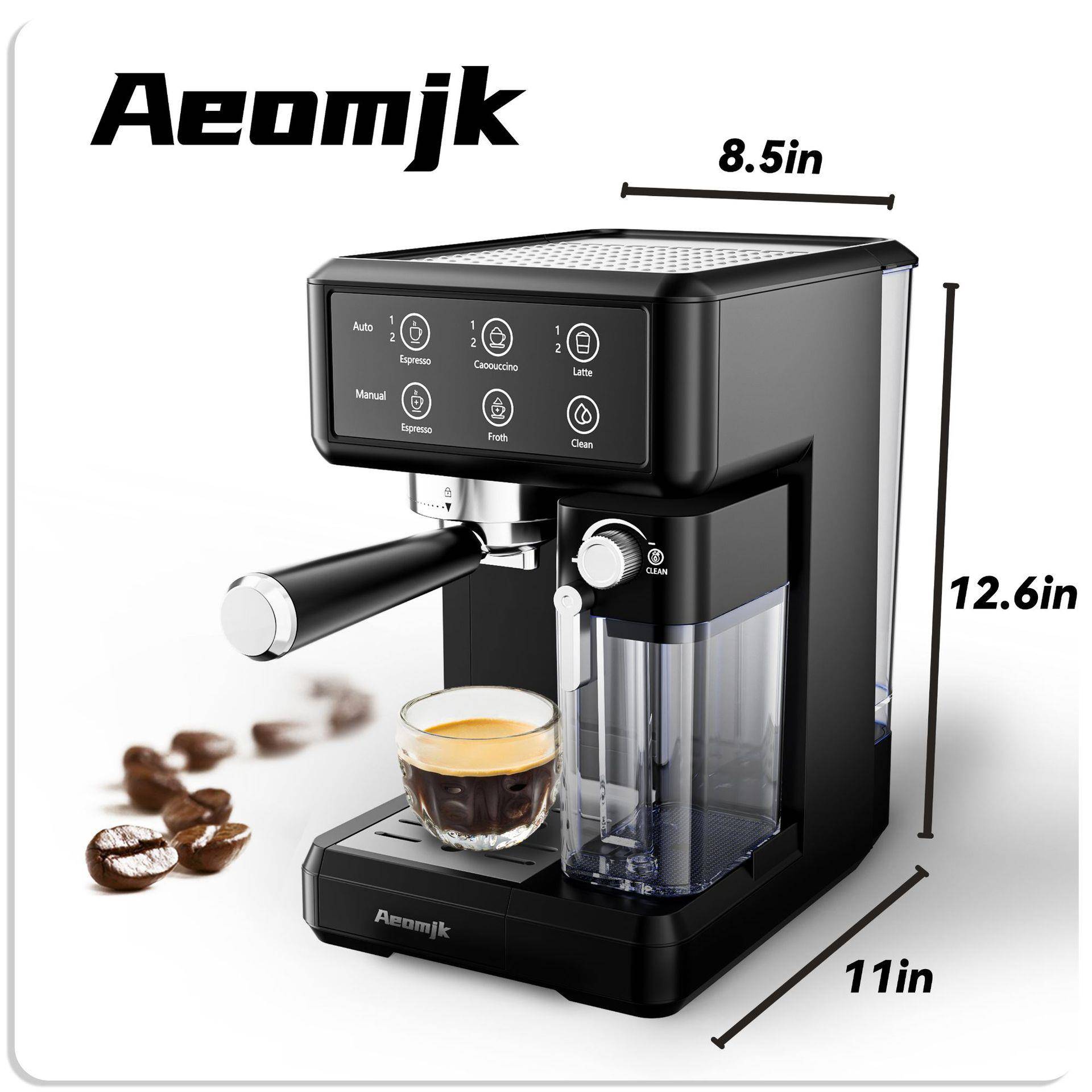 Aeomjk跨境美规意式半自动浓缩高压奶泡萃取咖啡机5320蒸汽