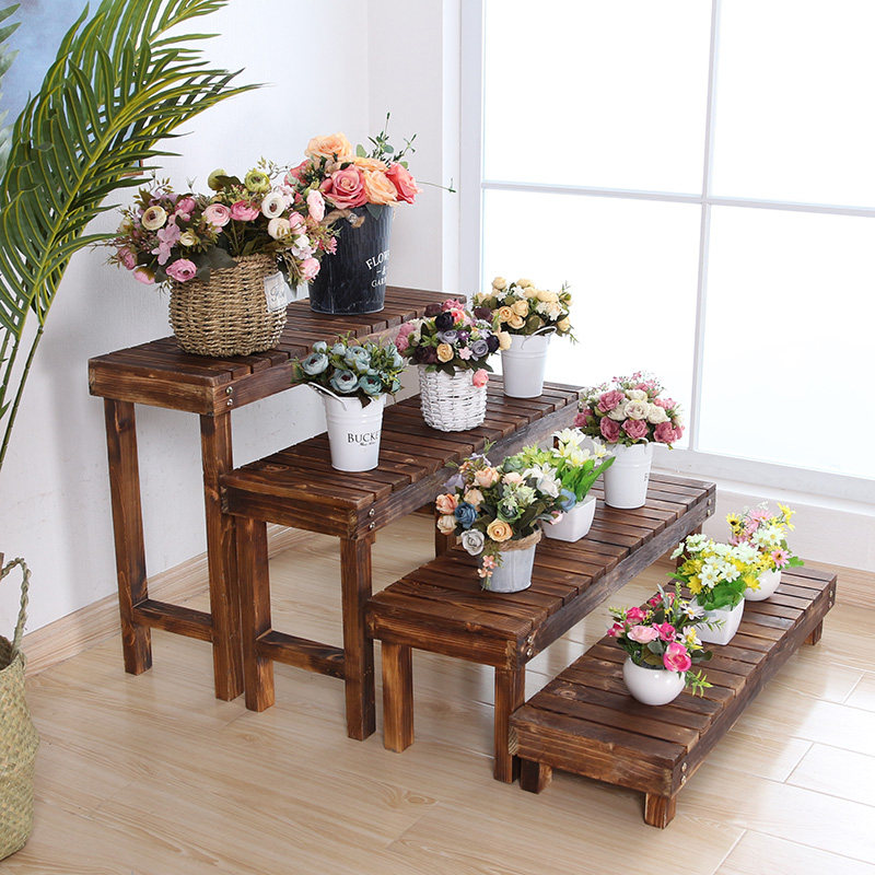 阶梯花架实木梯形单个多层落地式脚踏花凳阳台庭院防腐绿萝花盆架,鲜花速递/花卉仿真/绿植园艺,花架,淘宝优惠券,粉丝福利购,淘宝优惠卷