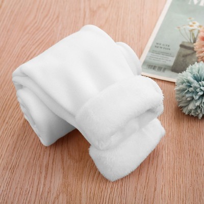 女童加绒白色打底裤一体绒黑色纯棉儿童学生外穿秋冬裤男童保暖裤