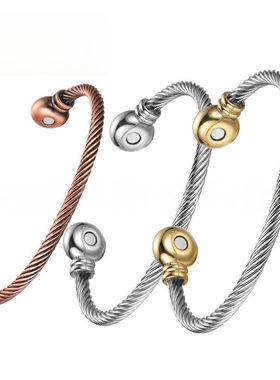 感大头热销手链女不锈钢钢磁性粒