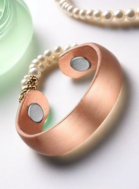 磁性戒指时尚纯铜戒指可调节