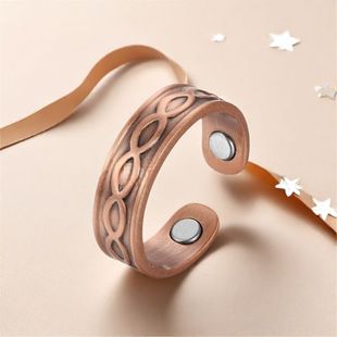 热销红铜戒指维京生命树开口调节磁性能量ins时尚情侣款礼物新款