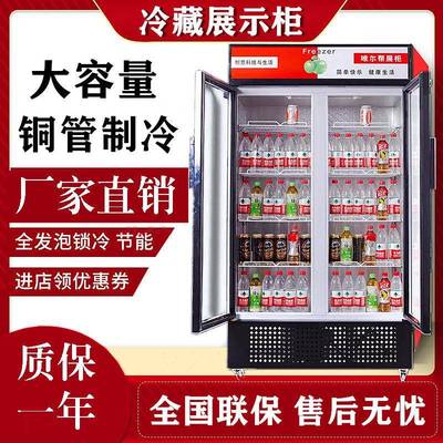 饮料展示柜啤酒柜商用冷藏冰柜双开门冷饮柜单门冷藏立式保鲜柜