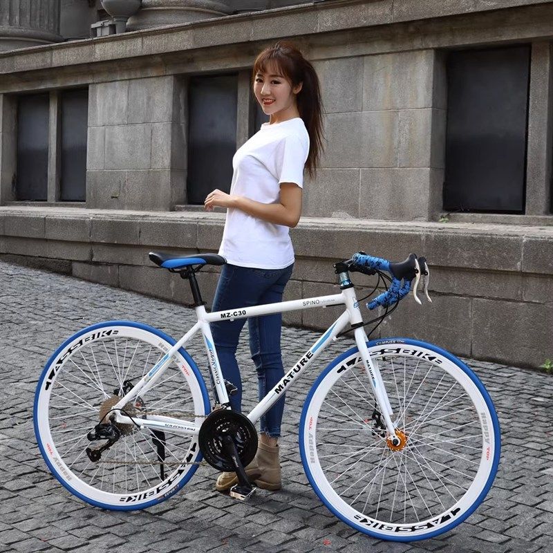 公路自行车赛车超轻成人男式直把单车超快城市弯把女变速700c男款