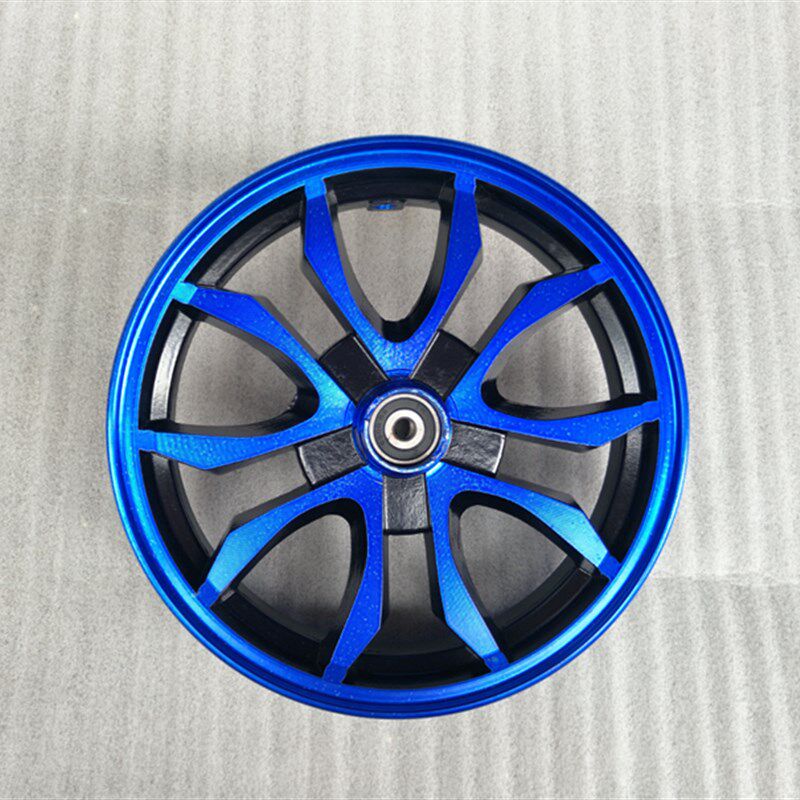 踏板摩托车助力车电动车战速鬼火四代五代GTR碟刹前铝轮轮毂钢圈