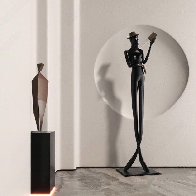 抽象大型落地人像雕塑装饰大摆件样板间软装看书人物雕塑艺术品,家居饰品,落地摆件,淘宝优惠券,粉丝福利购,淘宝优惠卷
