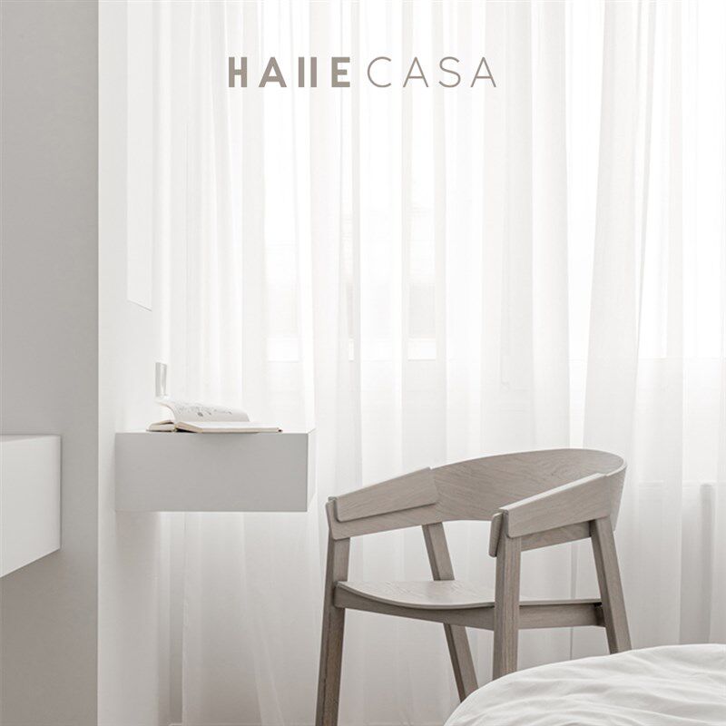 花野简约纯白色纱帘透光不透人加厚纸G吻纱窗帘布阳台隔断卧室客