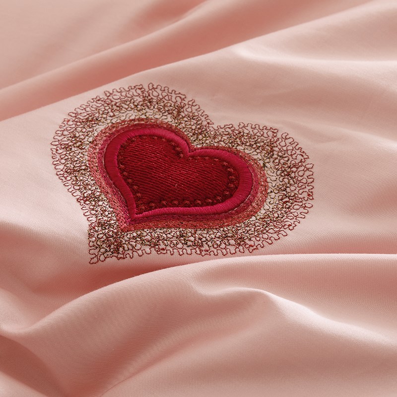 浪漫纯棉粉色婚庆床上用品四件套全棉100结婚女方陪嫁喜被六件套4