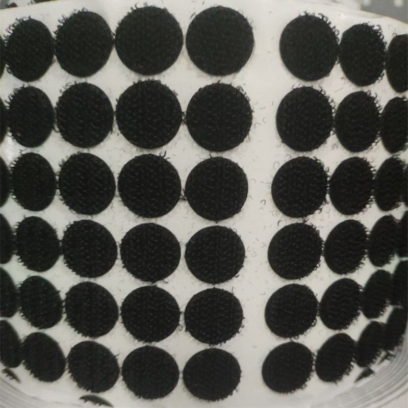 冲型1公分圆点刺毛 2尼龙圆形粘扣带排位半段背胶圆形魔术贴