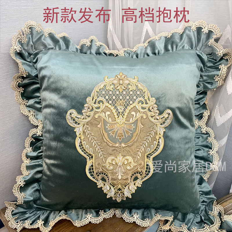 欧式抱枕套布艺方形沙发靠垫美式客厅飘窗靠枕卧室床头靠枕垫50cm