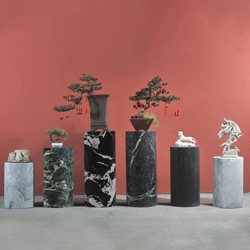 客厅高档大理石展示台摆件底座别墅玄关过道走廊装饰摆台圆柱墩子,家居饰品,落地摆件,淘宝优惠券,粉丝福利购,淘宝优惠卷