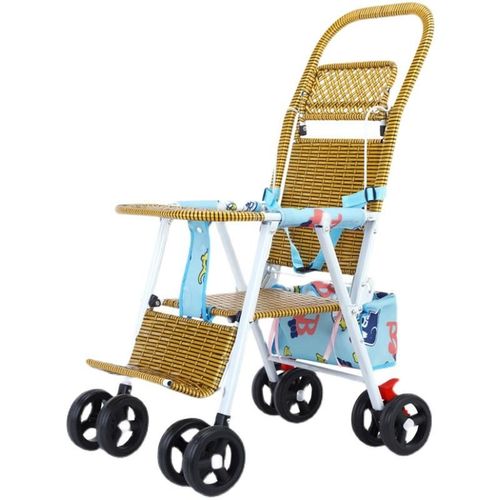 竹藤婴儿推车藤椅可坐可躺仿藤车轻便竹编车可折叠宝宝夏天小推车