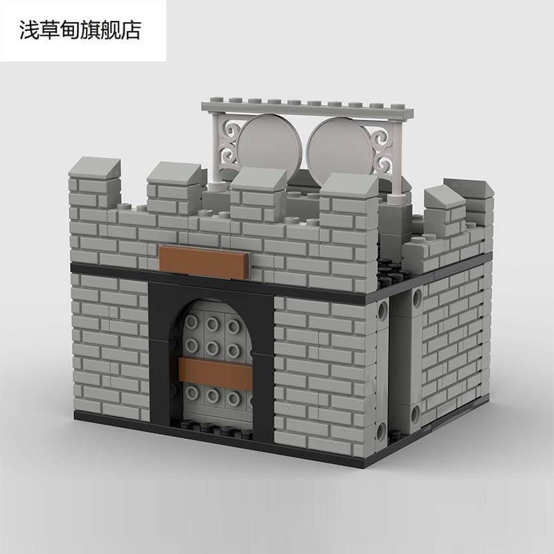 三国积木城池小颗粒积木玩具拼装拼插男孩古代城墙场景城楼房哨塔