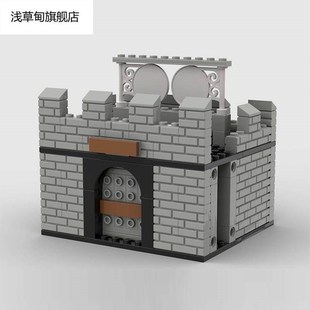 三国积木城池小颗粒积木玩具拼装拼插男孩古代城墙场景城楼房哨塔