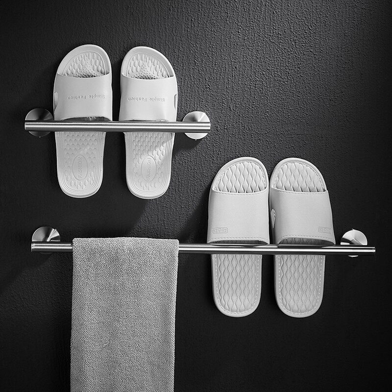 304不a锈钢拖鞋沥水收纳架子壁挂 进门浴室拖鞋置物架卫生间免打