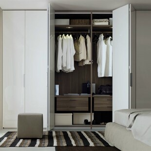现代简约木质烤漆折叠推拉门移y门定制订做卧室整体大衣柜子橱家