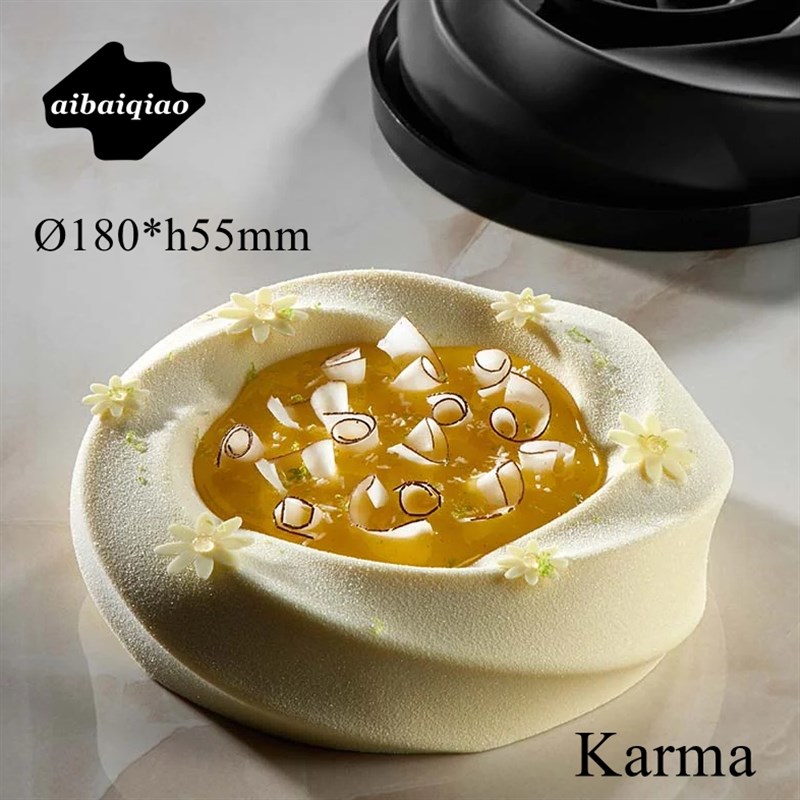 爱百巧 新品 18cm Karma慕斯硅胶模具 7N寸法式慕斯蛋糕模具空心