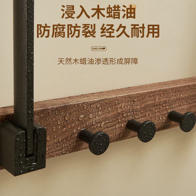 胡桃木实木脸盆架新款卫生间浴室阳台收纳壁挂式洗脸盆架子免打孔