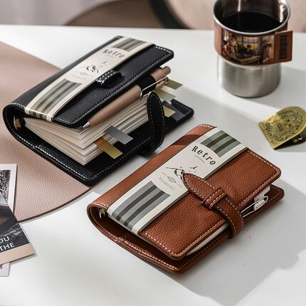 2025年新款随身便携A7活页手账本迷你笔记本本子空白网格点阵竖线