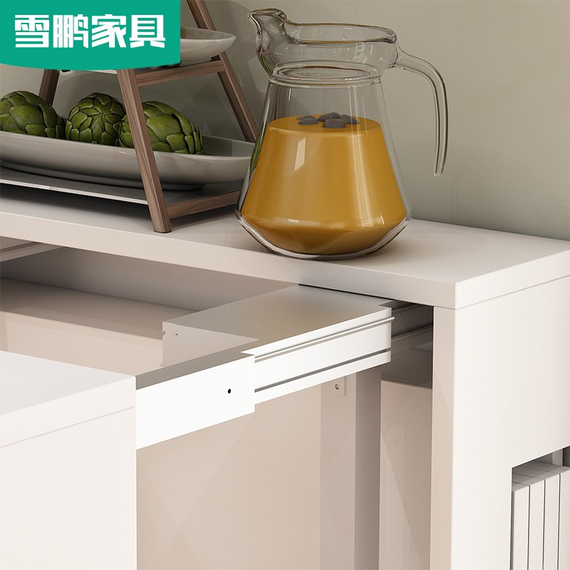 现代简约餐桌家用小户型伸缩隐形拉伸折叠餐桌椅4人8人10人E-008