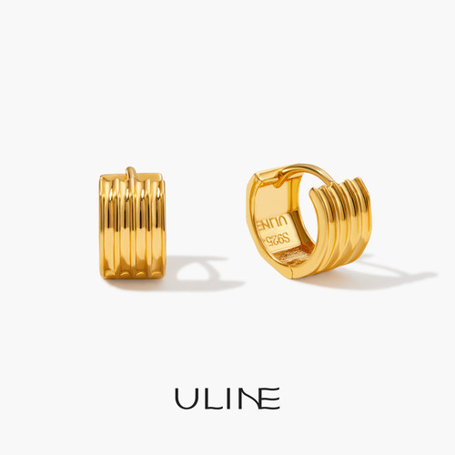 ULINE925银耳环纯银耳圈通勤耳扣