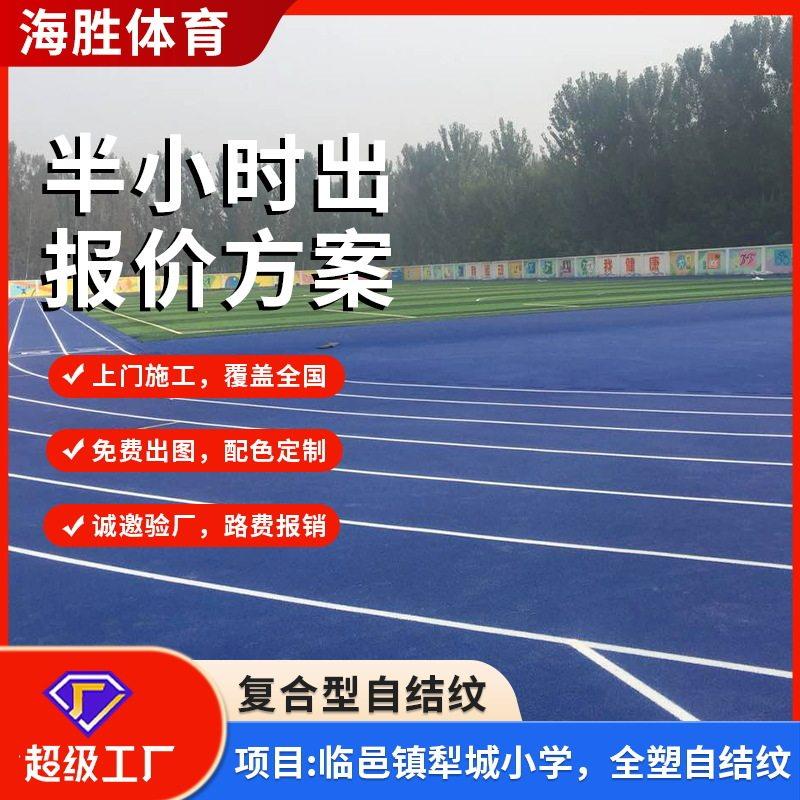 海胜复合型自结纹塑胶跑道材料新国标透气型橡胶学校操场包工
