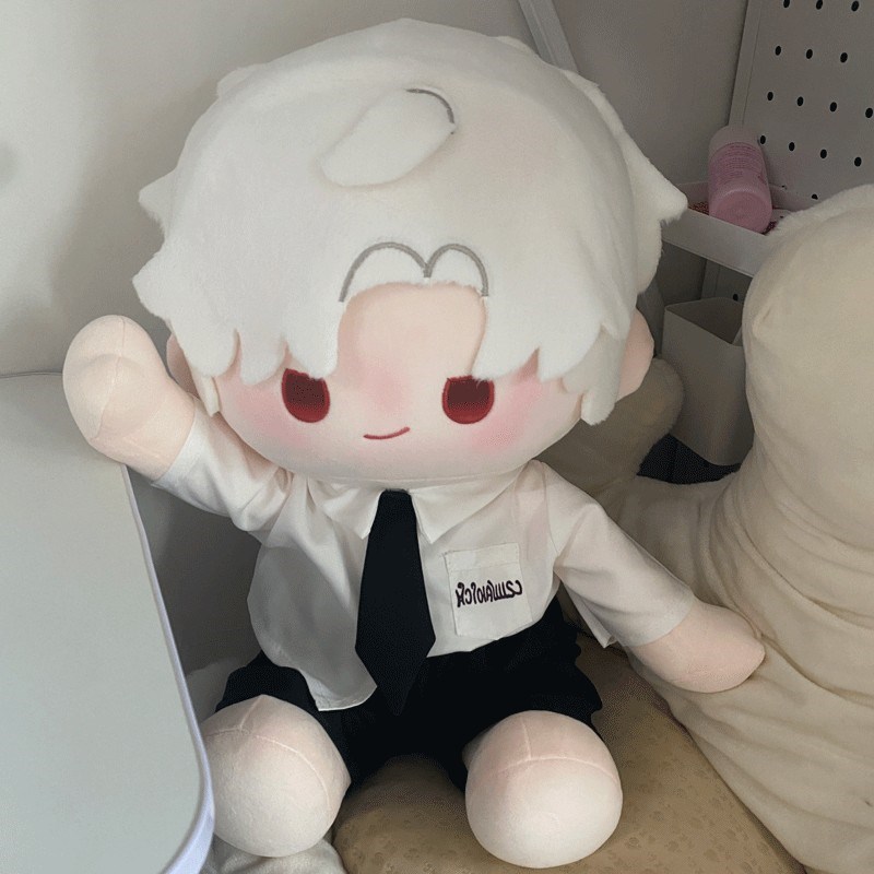 40CM坐姿娃衣适用恋与深空x秦彻棉花娃娃衣服帅气白色衬衫套装着
