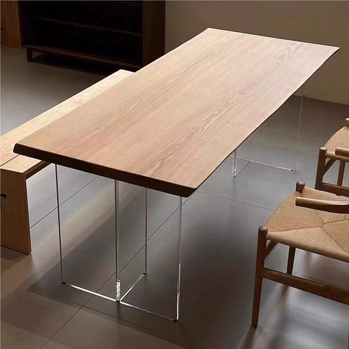 黑胡桃木亚克力悬浮茶桌