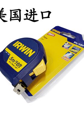 美国IRWIN进口卷尺钢拉尺欧文测量工具公英制5米木工尺子5M家用尺