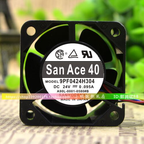 三洋 A90L-0001-0580#B 9PF0424H304 24V 0.095A 发那科风扇4CM