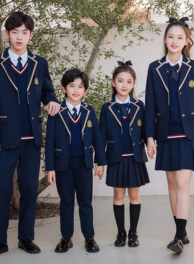 英伦学院风校服套装小学生春秋新款日韩版制服男女童班服幼儿园服