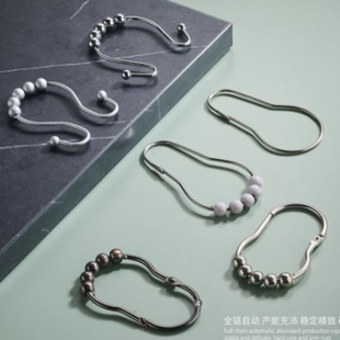 304不锈钢窗帘浴帘门帘挂钩挂环扣环钩子金属配件辅料葫芦滚珠