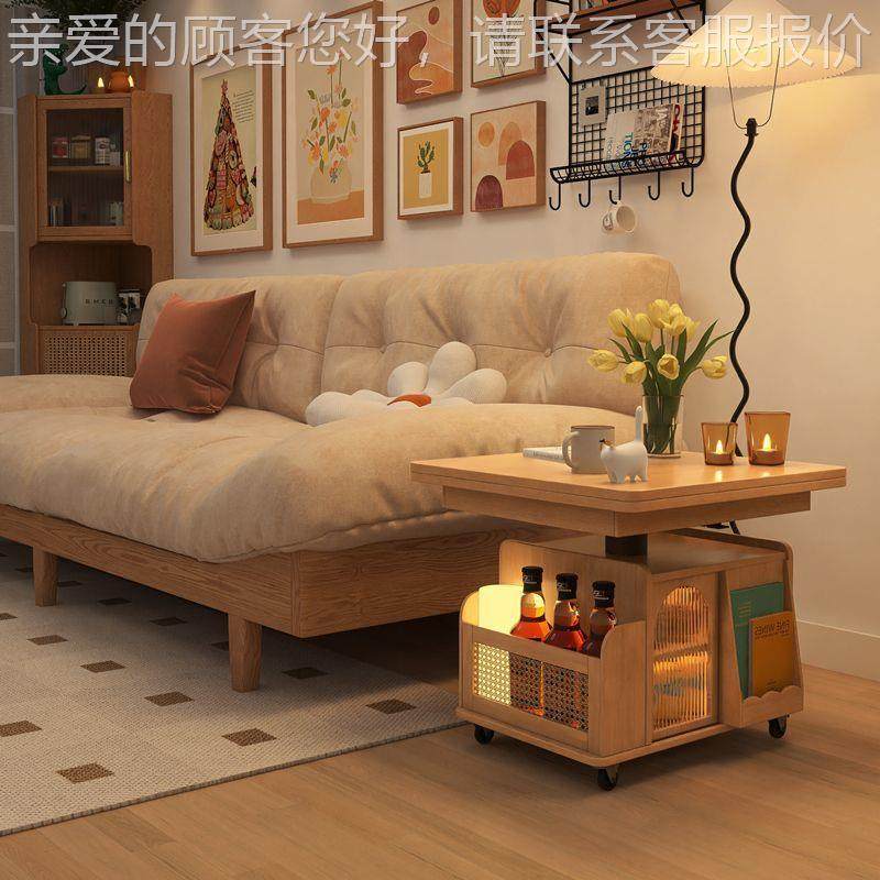 实木推爆款升降茶几移动其他/oth车茶桌折叠茶餐桌两用台多功能沙