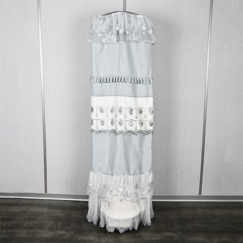 挂烫机罩蕾丝布艺双杆衣架全包拉链防尘罩落地家用圆柱罩子定做