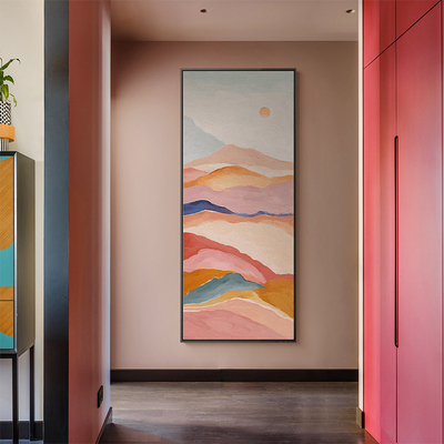 Meiisn进门抽象装饰画画风景山大气走廊长幅挂画画现代简约过道壁