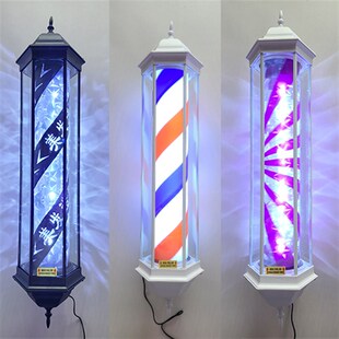 工厂店六角宫灯加亮LED复古奢华防水挂壁旋转美发转灯灯箱