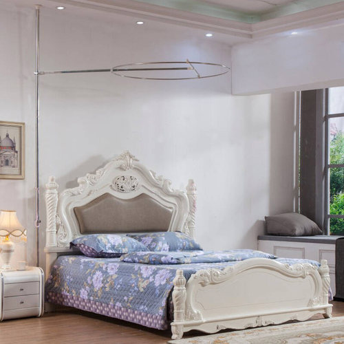 支架不锈钢加厚天地杆免打孔可调高度直径120CM家用蚊帐架