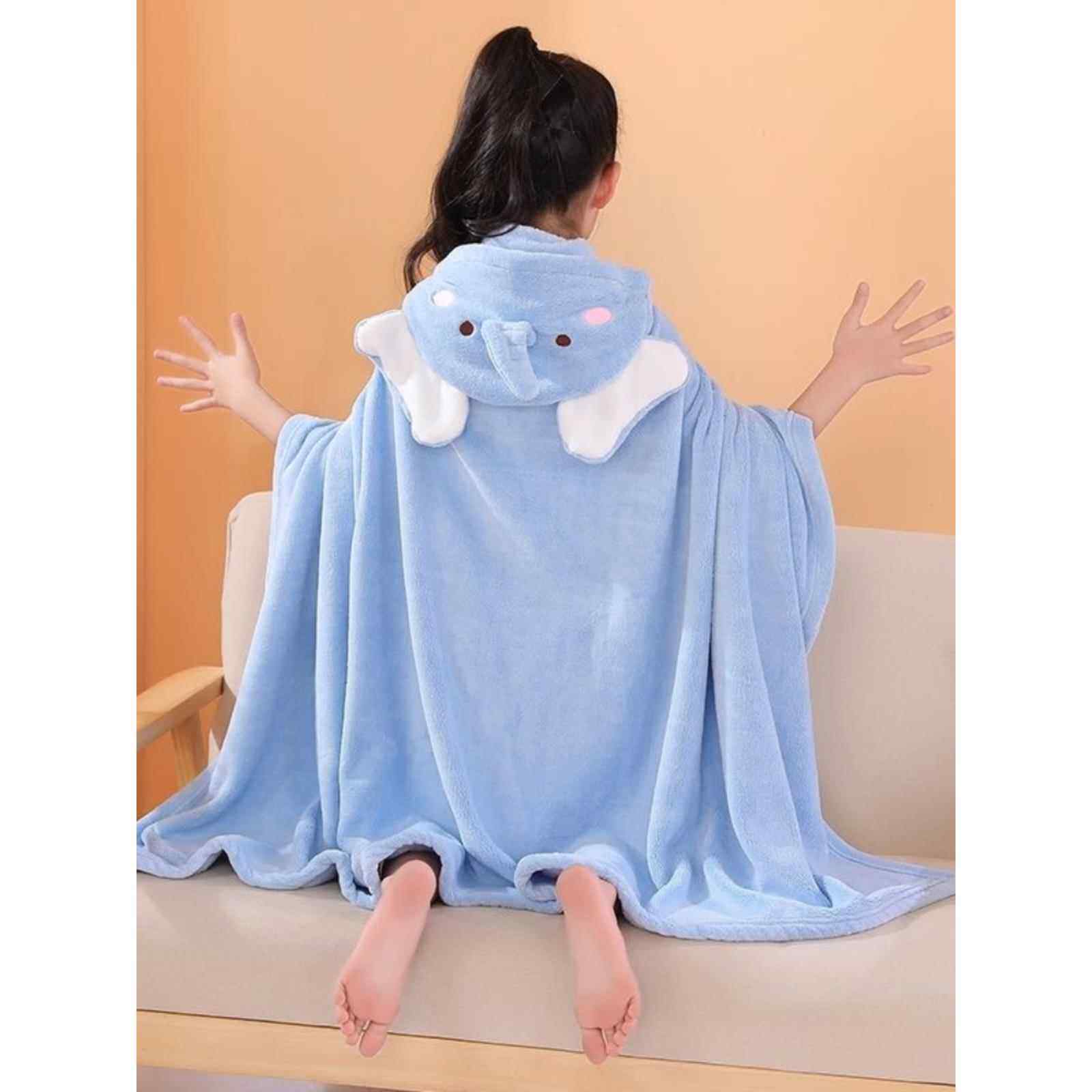 儿童浴巾男孩洗澡可穿式宝宝男女童带帽斗篷浴袍加厚吸水速干浴巾