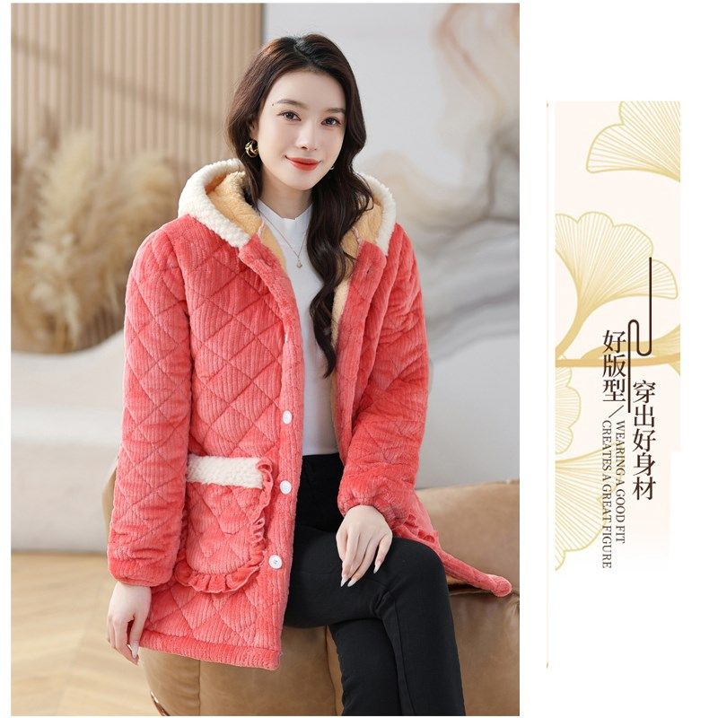 冬季新款时尚加绒罩衣女大人三层加厚夹棉围裙工作服棉服保暖护衣,家庭/个人清洁工具,围裙,淘宝优惠券,粉丝福利购,淘宝优惠卷