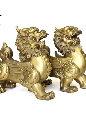铜貔貅摆件大号貔貅摆件一对客厅皮丘办公室装饰品