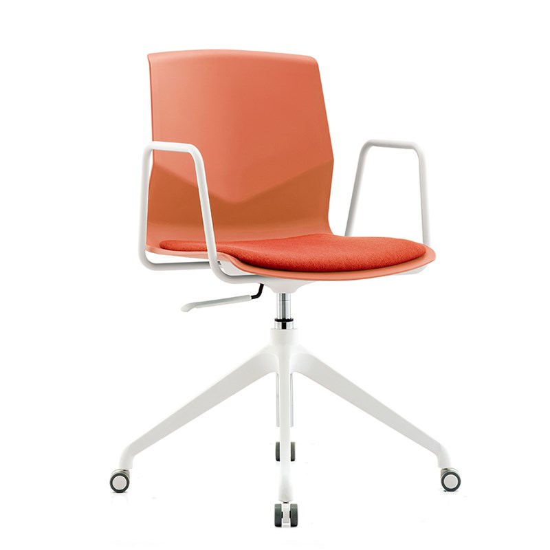 时尚滑轮会议椅扶手可升降办公转椅职员椅移动电脑椅舒适家用转椅