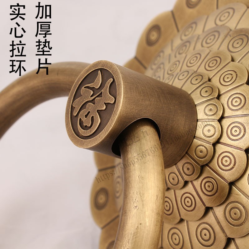 中式仿古装饰铜门环大门拉手黄铜老式加厚门环兽头狮子头铜门把手