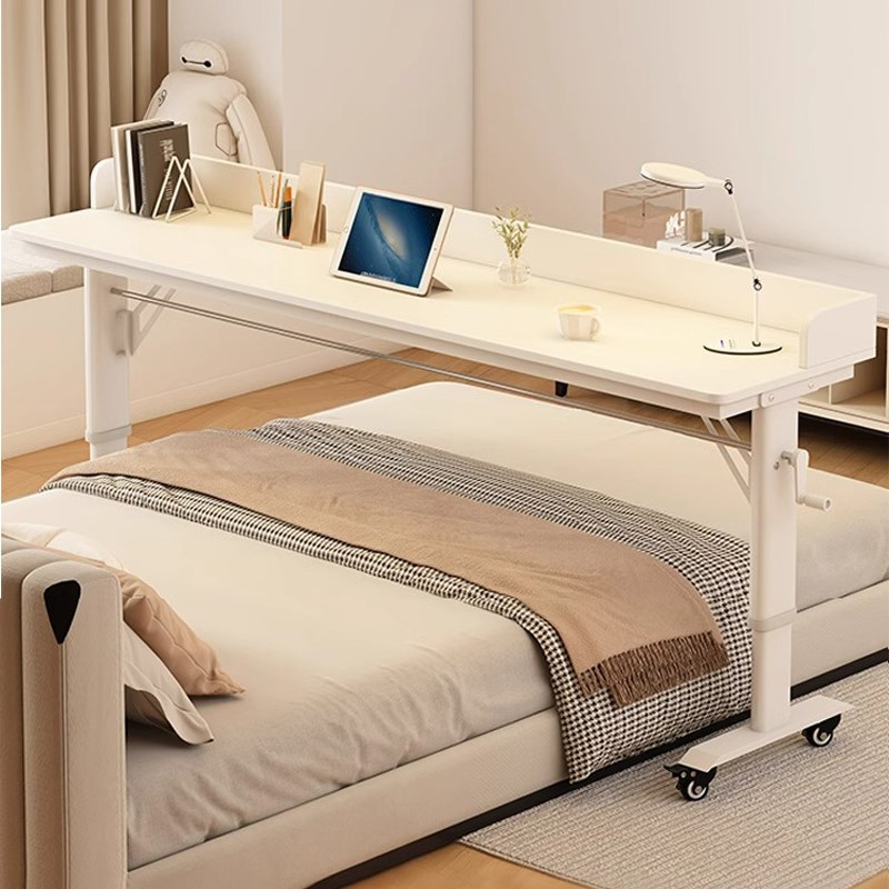 跨床桌家用床上桌靠墙办公桌阳台床尾学生书桌移动懒人升降电脑桌